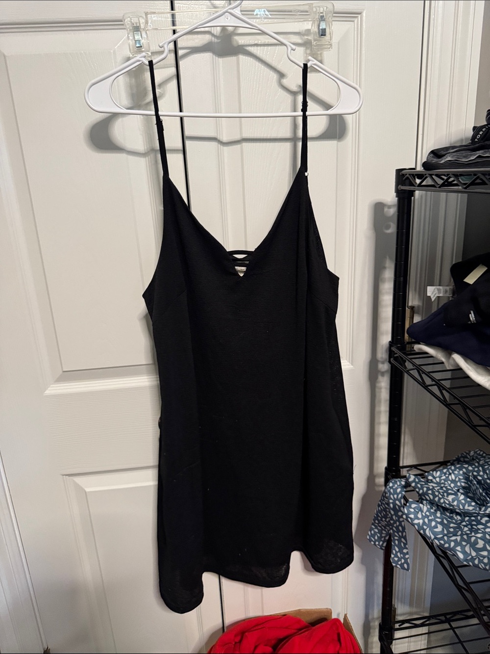 entro Black Spaghetti Strap Slip Dress